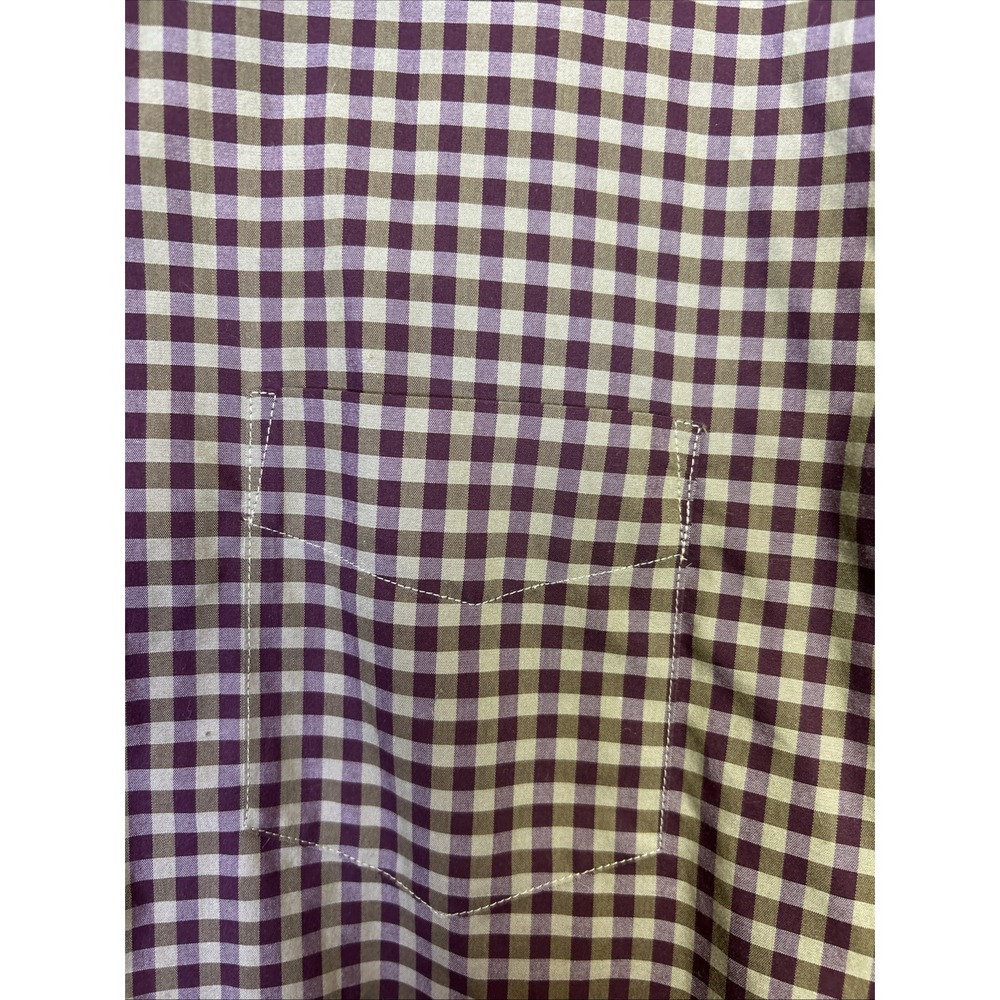 Untuckit Men's XL Wrinkle‎ Free Button-Up Shirt Green Purple Check Cotton - Picture 3 of 7